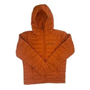 Columbia Mens Voodoo Falls 590 TurboDown Hooded orange thermal reflective Medium